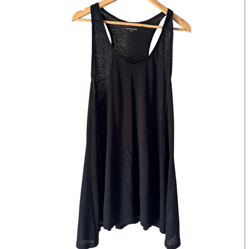 Eileen Fisher shirt linen black medium  Sleeveless Top oversized